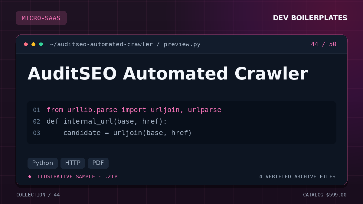 AuditSEO Automated Crawler — product artwork
