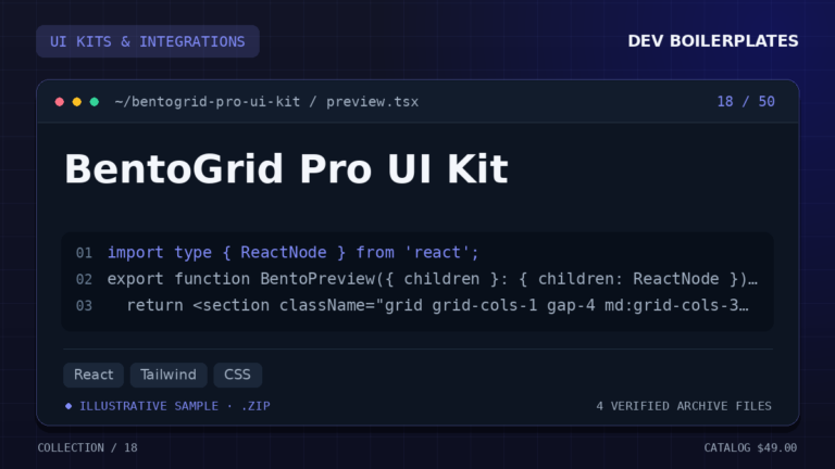 BentoGrid Pro UI Kit — product artwork