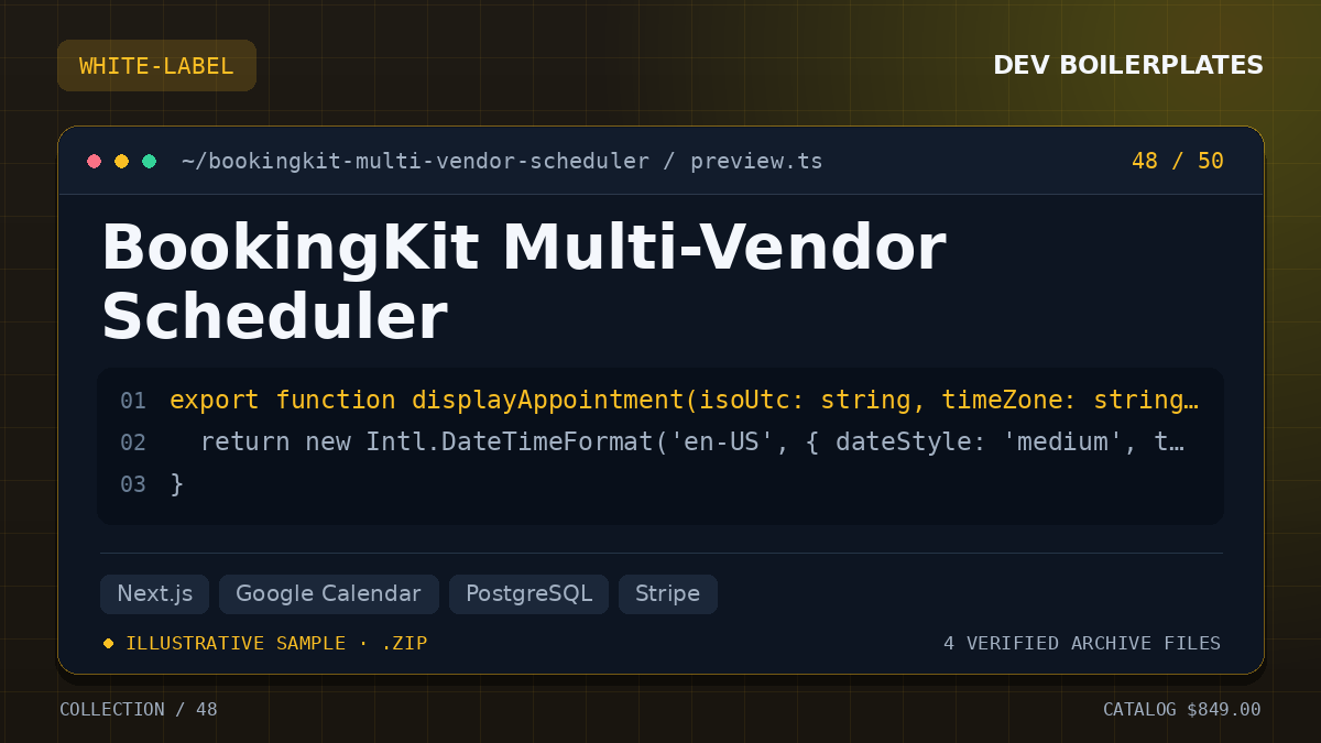 BookingKit Multi-Vendor Scheduler — product artwork