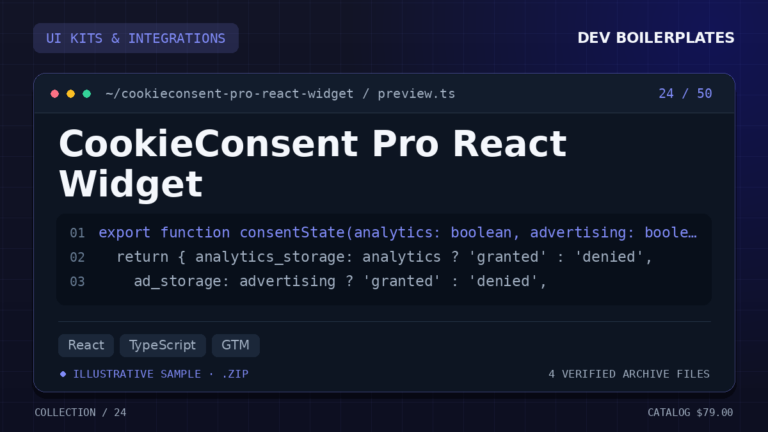 CookieConsent Pro React Widget — product artwork