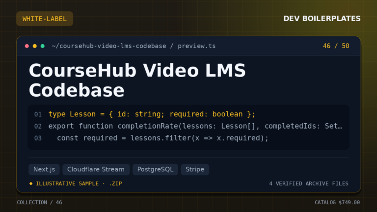 CourseHub Video LMS Codebase — product artwork