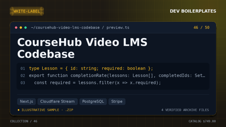 CourseHub Video LMS Codebase — product artwork