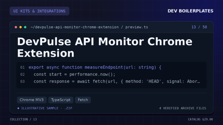 DevPulse API Monitor Chrome Extension — product artwork
