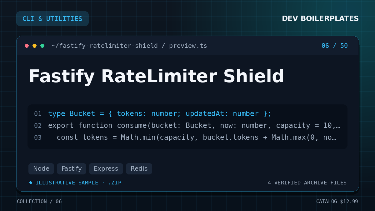 Fastify RateLimiter Shield — product artwork