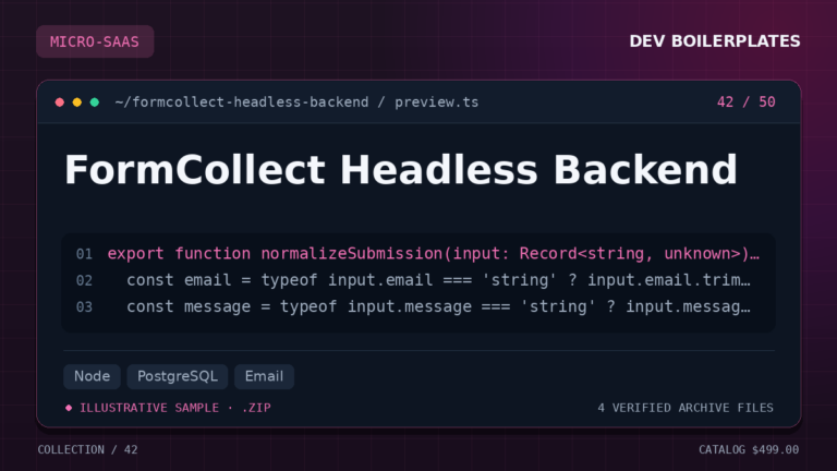 FormCollect Headless Backend — product artwork