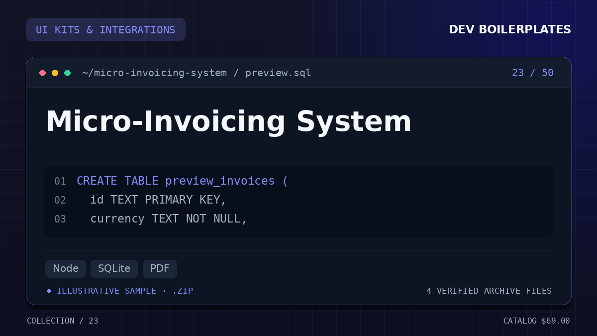 Micro-Invoicing System — product artwork