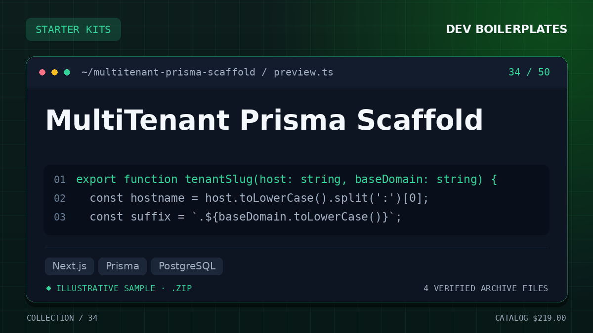 MultiTenant Prisma Scaffold — product artwork