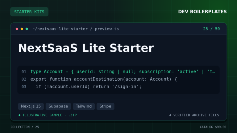 NextSaaS Lite Starter — product artwork