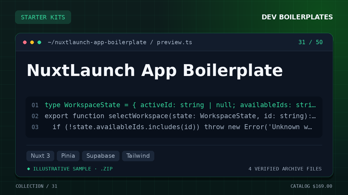 NuxtLaunch App Boilerplate — product artwork