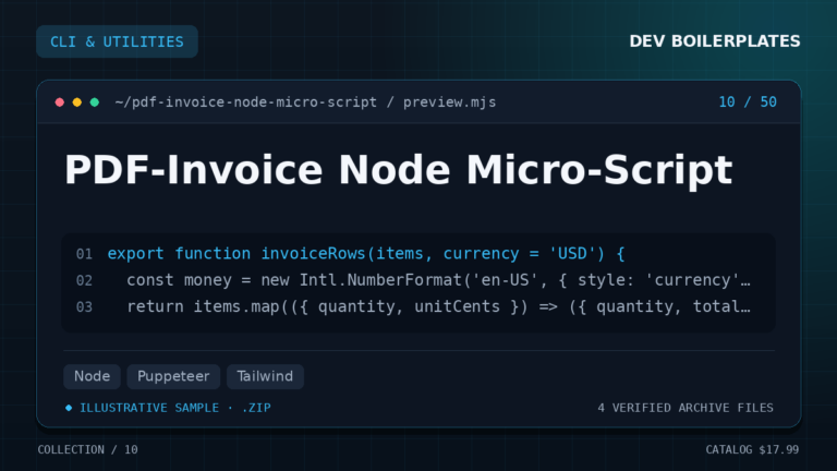 PDF-Invoice Node Micro-Script — product artwork