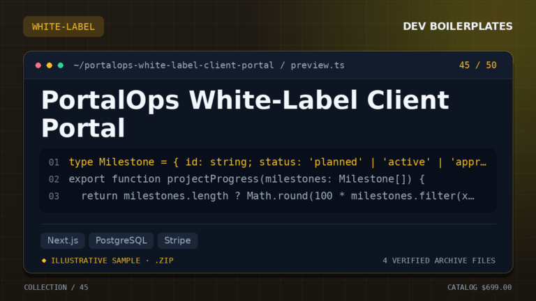 PortalOps White-Label Client Portal — product artwork
