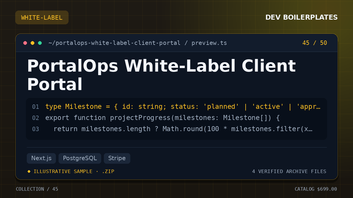 PortalOps White-Label Client Portal — product artwork