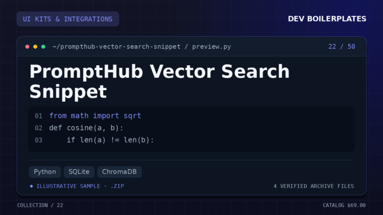 PromptHub Vector Search Snippet — product artwork