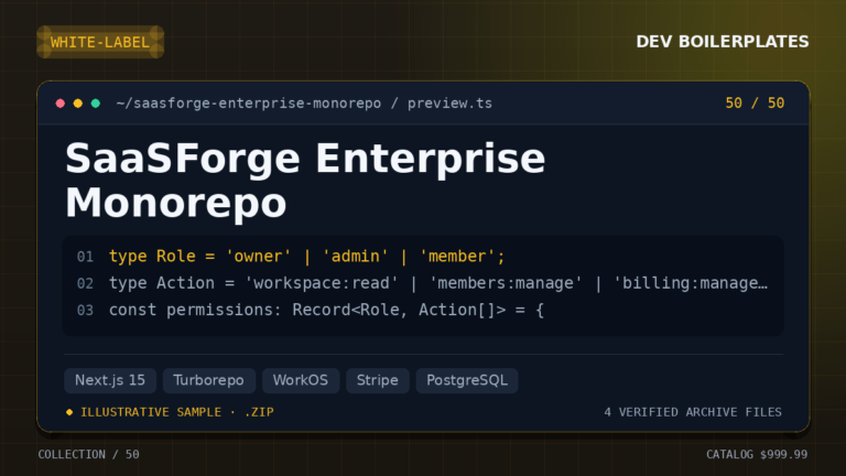 SaaSForge Enterprise Monorepo — product artwork