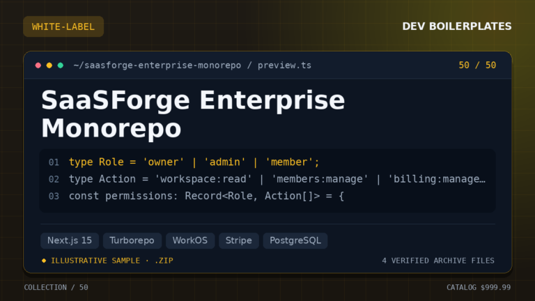 SaaSForge Enterprise Monorepo — product artwork