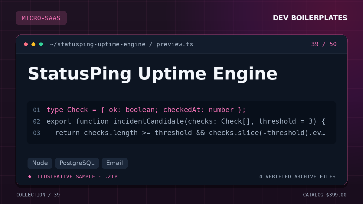 StatusPing Uptime Engine — product artwork