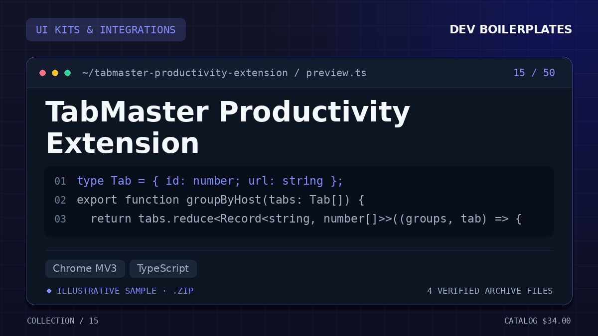 TabMaster Productivity Extension — product artwork