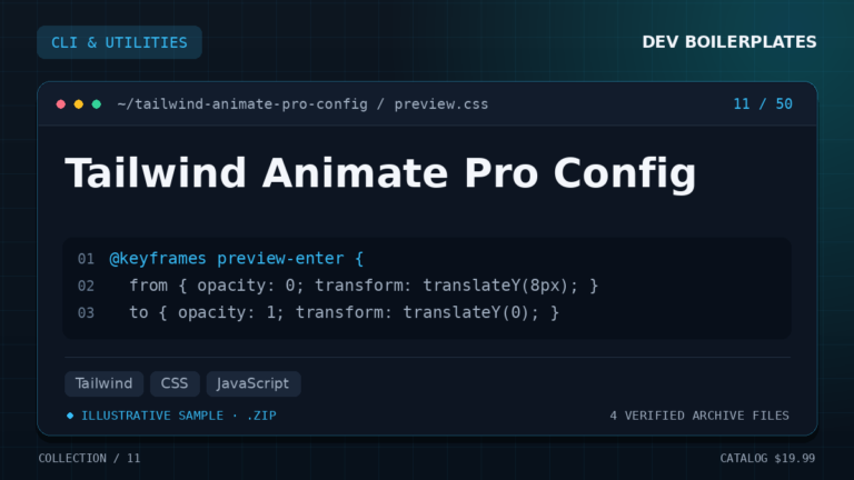 Tailwind Animate Pro Config — product artwork